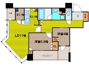 パークタワー北浜の物件間取画像